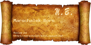Marschalek Bors névjegykártya